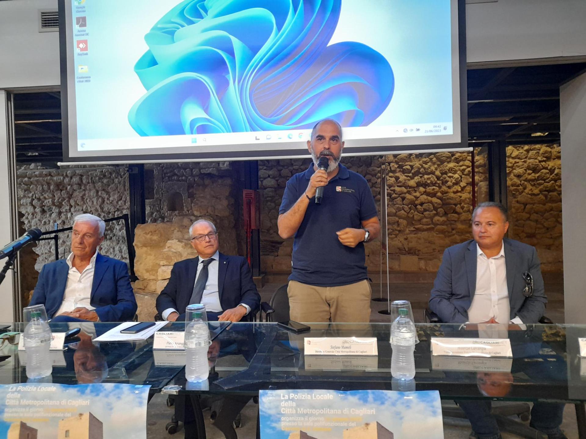 Da sinistra, Ugo Calledda, Piero Arangino, Stefano Mameli e Damiano Paolucci durante l'incontro